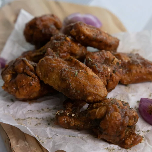 Chicken wings grilled and slathered with a pineapple glaze.