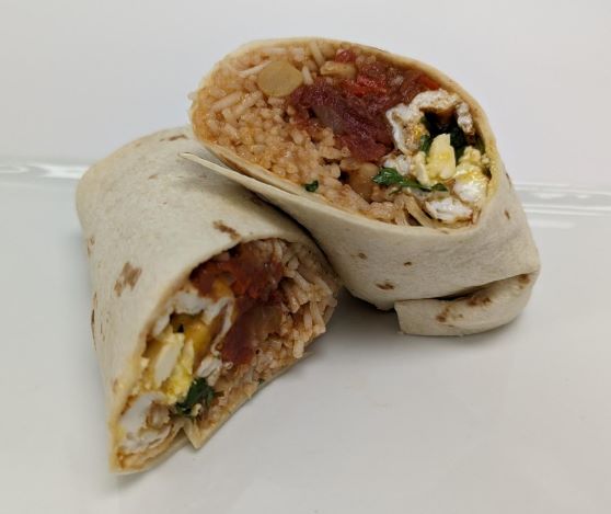 Shakshuka breakfast burrito made by Griffith Foods Chef Bryan Fisherkeller