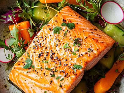 Seafood Program - Glazed Salmon and Veggies